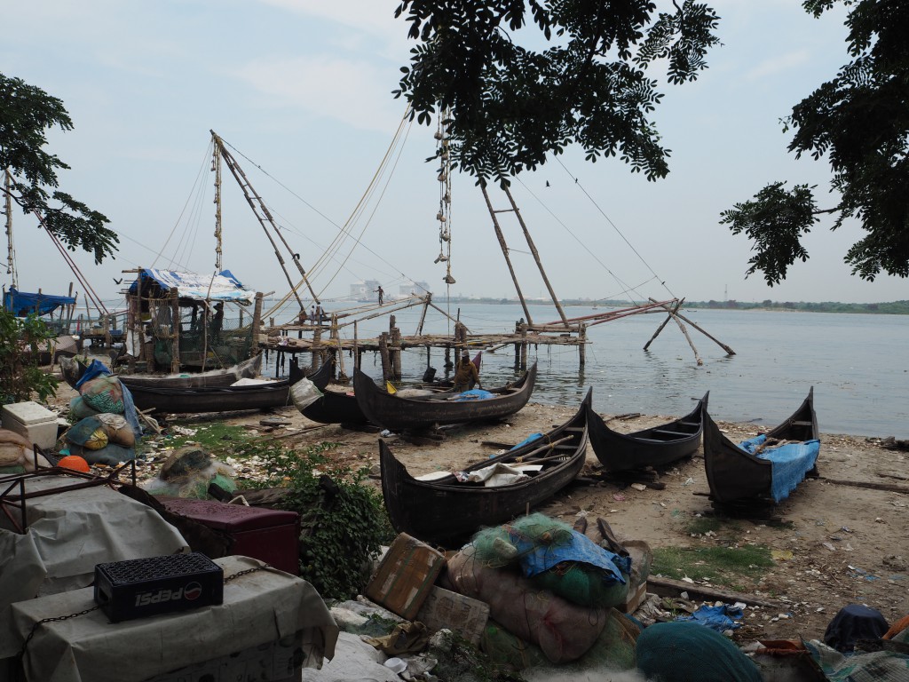 The Chinese fishing nets at Fort Cochin, still very much in action